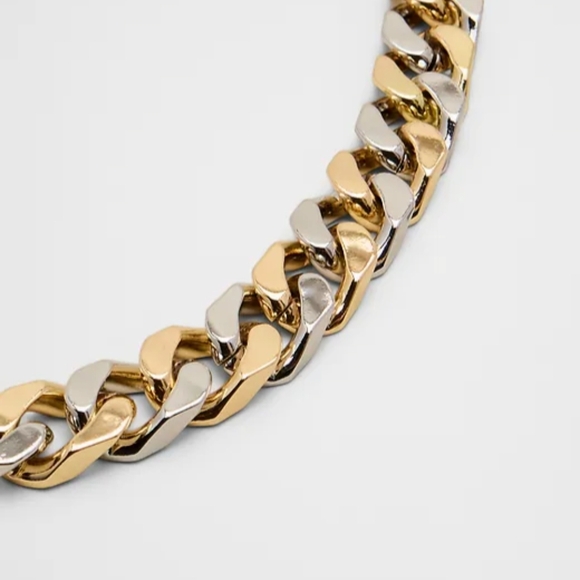 Banana Republic Mixed Metal Curb Chain Toggle Necklace - Picture 3 of 5
